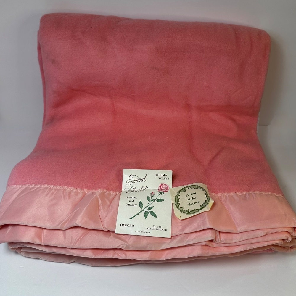 Vintage Esmond Therma Weave Pink Blanket NWT Made in Canada Rare - Picture 5 of 8